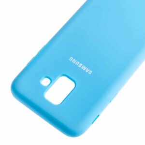 Чехол Samsung A6 Plus (2018) "Soft Touch" (голубой)