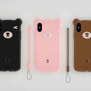 Чехол для iPhone XS Baseus (Bear Silicone Case / черный)