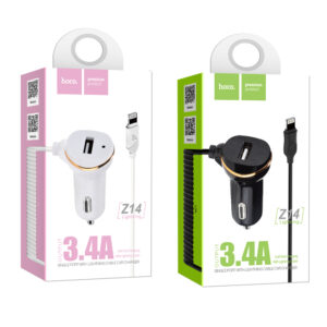 АЗУ HOCO Z14 1 USB 3.4A + Ligthing чёрное