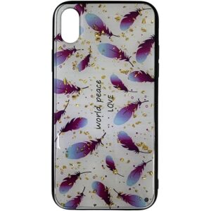 Чехол для iPhone XR (силикон/перья)